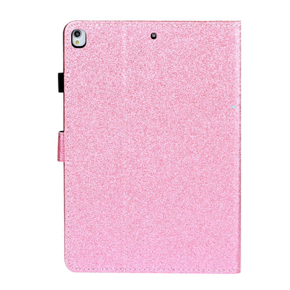 For iPad 10.2 / 10.5 Varnish Glitter Powder Horizontal Flip Leather Case with Holder & Card Slot(Pink) - iPad 10.2 Cases by buy2fix | Online Shopping UK | buy2fix