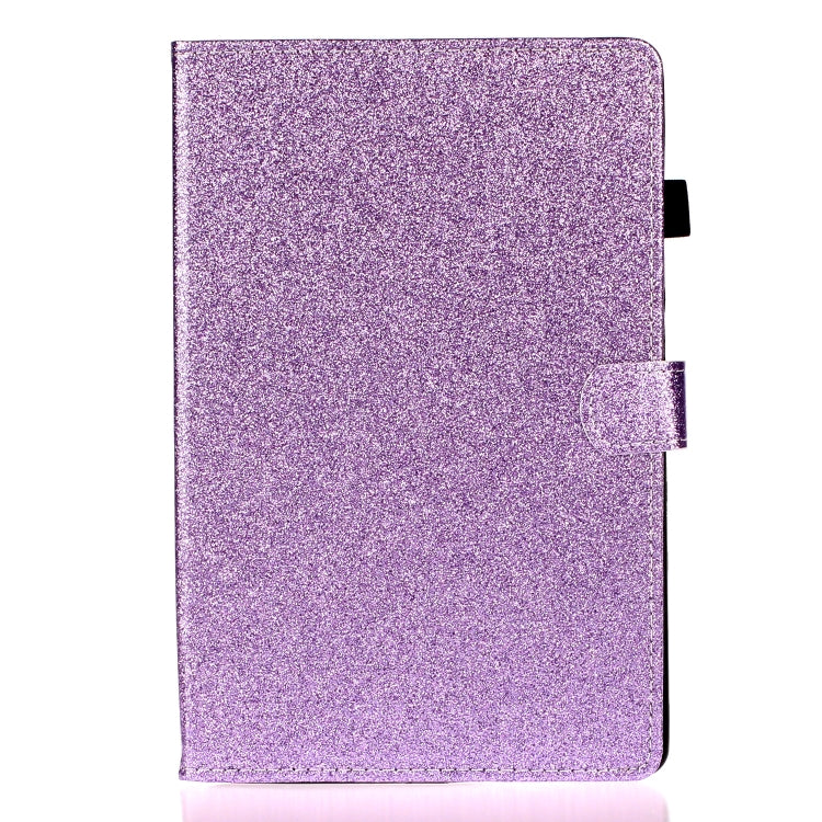 For iPad 10.2 / 10.5 Varnish Glitter Powder Horizontal Flip Leather Case with Holder & Card Slot(Purple) - iPad 10.2 Cases by buy2fix | Online Shopping UK | buy2fix