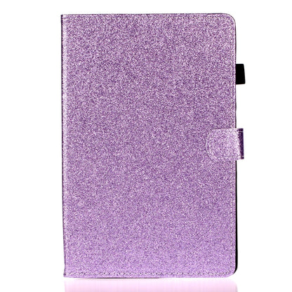 For iPad 10.2 / 10.5 Varnish Glitter Powder Horizontal Flip Leather Case with Holder & Card Slot(Purple) - iPad 10.2 Cases by buy2fix | Online Shopping UK | buy2fix