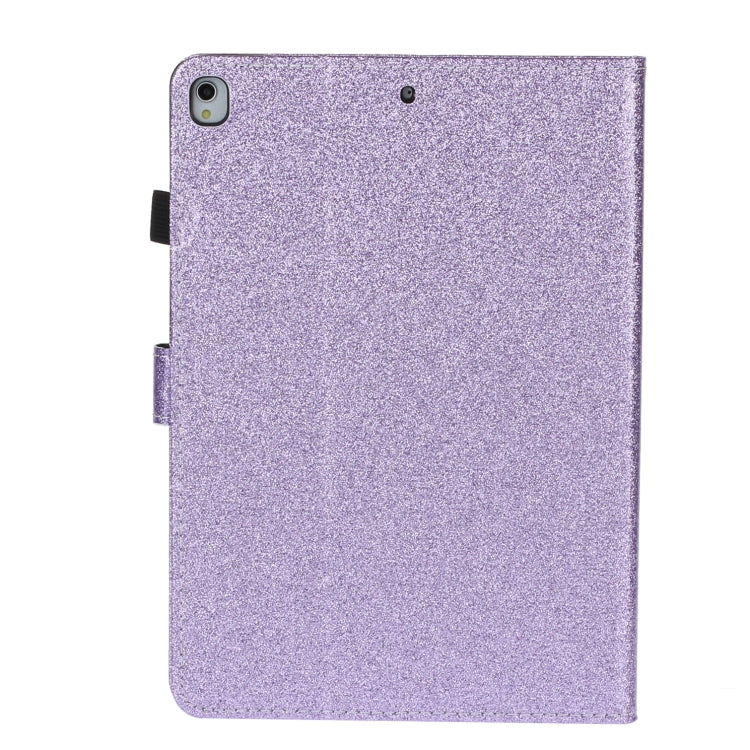 For iPad 10.2 / 10.5 Varnish Glitter Powder Horizontal Flip Leather Case with Holder & Card Slot(Purple) - iPad 10.2 Cases by buy2fix | Online Shopping UK | buy2fix