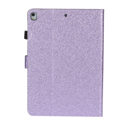 For iPad 10.2 / 10.5 Varnish Glitter Powder Horizontal Flip Leather Case with Holder & Card Slot(Purple) - iPad 10.2 Cases by buy2fix | Online Shopping UK | buy2fix