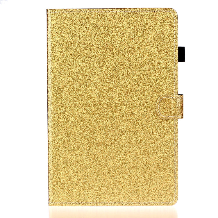 For iPad 10.2 / 10.5 Varnish Glitter Powder Horizontal Flip Leather Case with Holder & Card Slot(Gold) - iPad 10.2 Cases by buy2fix | Online Shopping UK | buy2fix