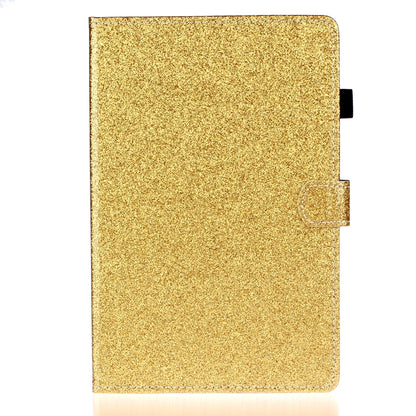 For iPad 10.2 / 10.5 Varnish Glitter Powder Horizontal Flip Leather Case with Holder & Card Slot(Gold) - iPad 10.2 Cases by buy2fix | Online Shopping UK | buy2fix