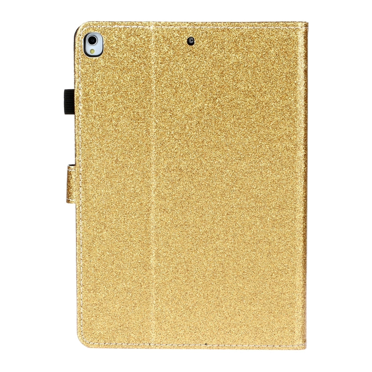 For iPad 10.2 / 10.5 Varnish Glitter Powder Horizontal Flip Leather Case with Holder & Card Slot(Gold) - iPad 10.2 Cases by buy2fix | Online Shopping UK | buy2fix