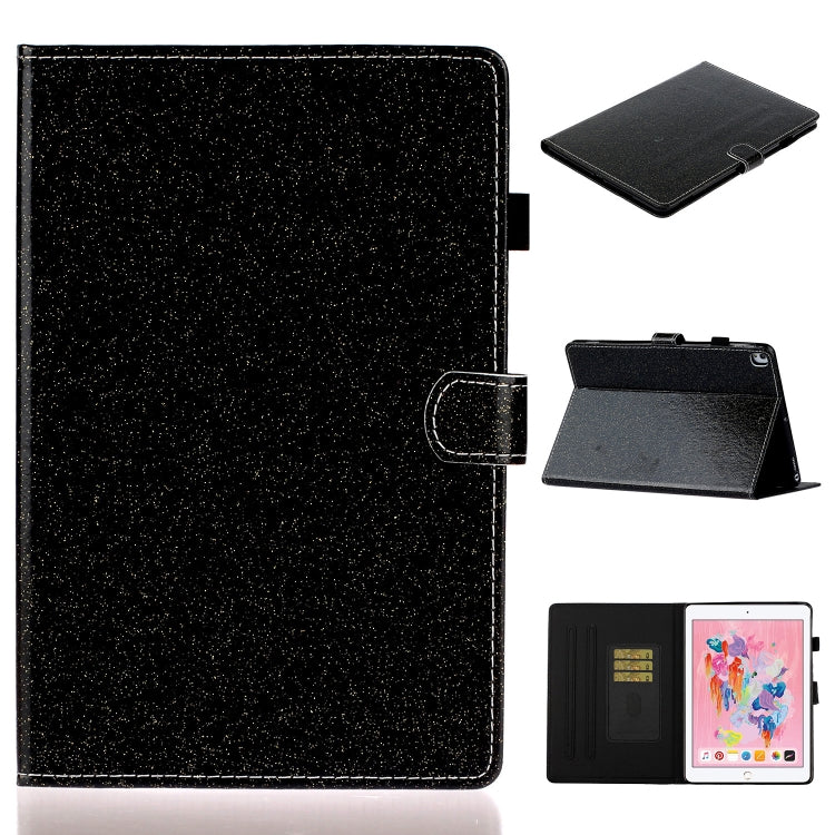 For iPad 10.2 / 10.5 Varnish Glitter Powder Horizontal Flip Leather Case with Holder & Card Slot(Black) - iPad 10.2 Cases by buy2fix | Online Shopping UK | buy2fix