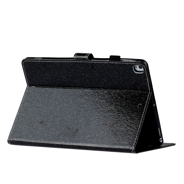 For iPad 10.2 / 10.5 Varnish Glitter Powder Horizontal Flip Leather Case with Holder & Card Slot(Black) - iPad 10.2 Cases by buy2fix | Online Shopping UK | buy2fix