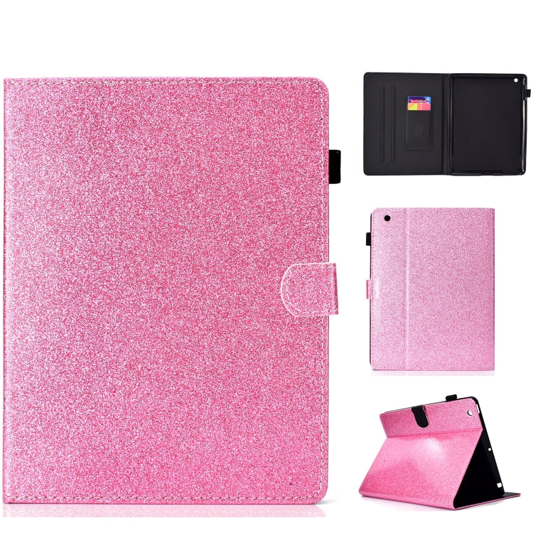 For iPad 2 / 3 / 4 Varnish Glitter Powder Horizontal Flip Leather Case with Holder & Card Slot(Pink) - iPad 4 & 3 & 2 Cases by buy2fix | Online Shopping UK | buy2fix