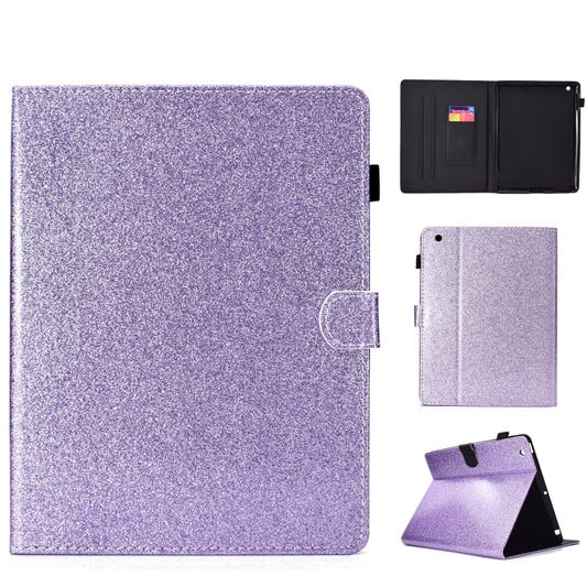 For iPad 2 / 3 / 4 Varnish Glitter Powder Horizontal Flip Leather Case with Holder & Card Slot(Purple) - iPad 4 & 3 & 2 Cases by buy2fix | Online Shopping UK | buy2fix