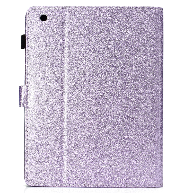 For iPad 2 / 3 / 4 Varnish Glitter Powder Horizontal Flip Leather Case with Holder & Card Slot(Purple) - iPad 4 & 3 & 2 Cases by buy2fix | Online Shopping UK | buy2fix