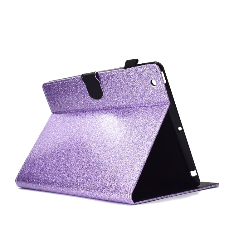 For iPad 2 / 3 / 4 Varnish Glitter Powder Horizontal Flip Leather Case with Holder & Card Slot(Purple) - iPad 4 & 3 & 2 Cases by buy2fix | Online Shopping UK | buy2fix