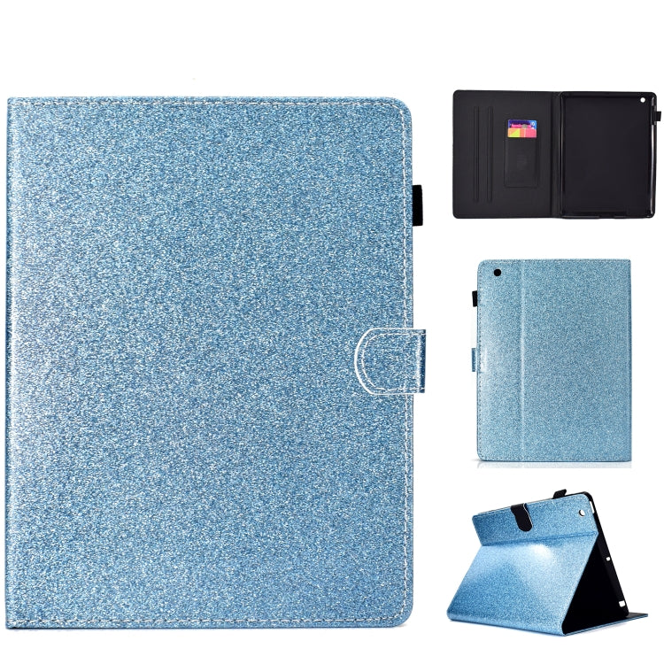 For iPad 2 / 3 / 4 Varnish Glitter Powder Horizontal Flip Leather Case with Holder & Card Slot(Blue) - iPad 4 & 3 & 2 Cases by buy2fix | Online Shopping UK | buy2fix