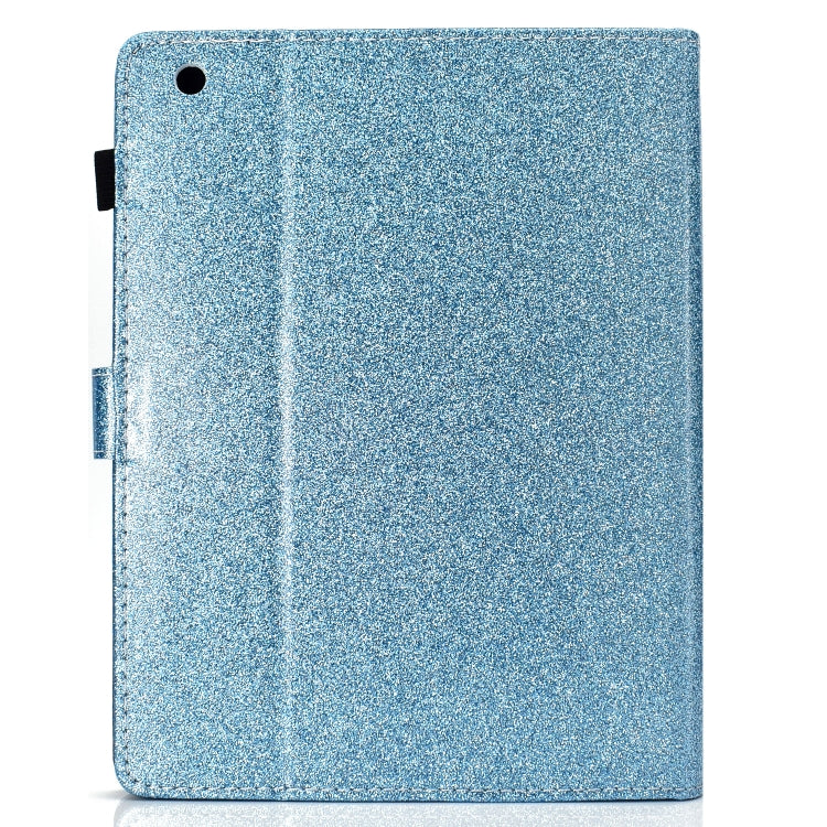 For iPad 2 / 3 / 4 Varnish Glitter Powder Horizontal Flip Leather Case with Holder & Card Slot(Blue) - iPad 4 & 3 & 2 Cases by buy2fix | Online Shopping UK | buy2fix
