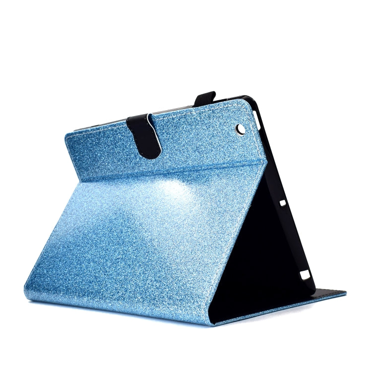 For iPad 2 / 3 / 4 Varnish Glitter Powder Horizontal Flip Leather Case with Holder & Card Slot(Blue) - iPad 4 & 3 & 2 Cases by buy2fix | Online Shopping UK | buy2fix