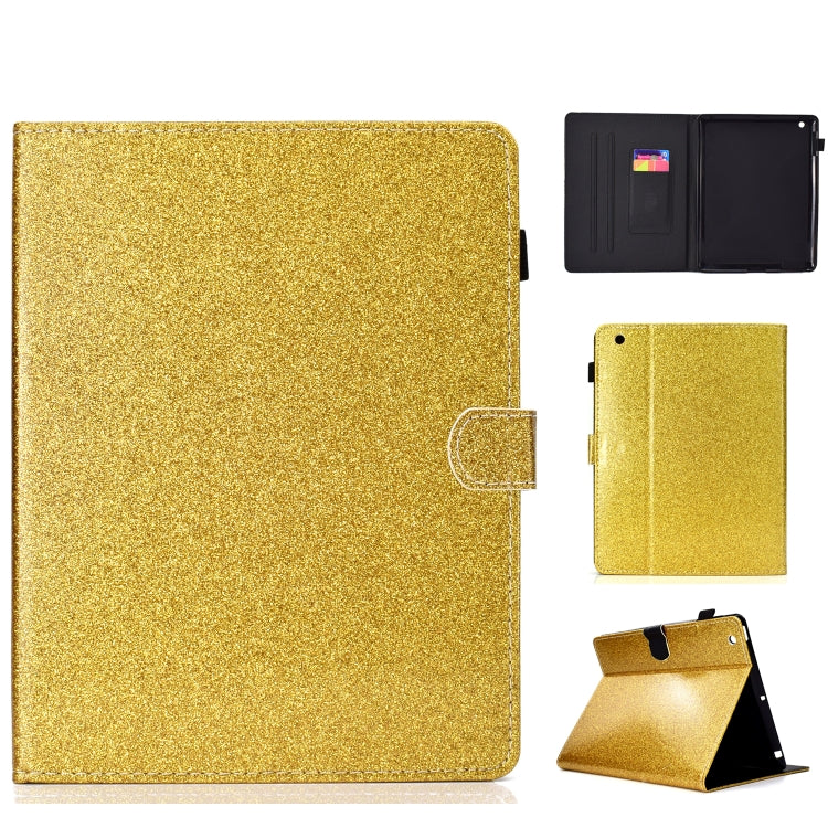 For iPad 2 / 3 / 4 Varnish Glitter Powder Horizontal Flip Leather Case with Holder & Card Slot(Gold) - iPad 4 & 3 & 2 Cases by buy2fix | Online Shopping UK | buy2fix