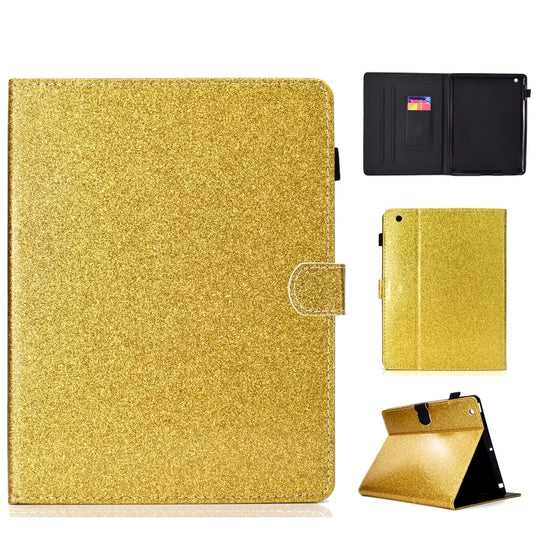 For iPad 2 / 3 / 4 Varnish Glitter Powder Horizontal Flip Leather Case with Holder & Card Slot(Gold) - iPad 4 & 3 & 2 Cases by buy2fix | Online Shopping UK | buy2fix