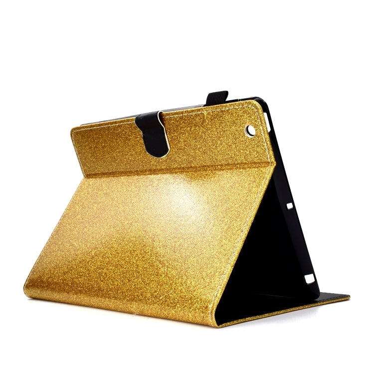 For iPad 2 / 3 / 4 Varnish Glitter Powder Horizontal Flip Leather Case with Holder & Card Slot(Gold) - iPad 4 & 3 & 2 Cases by buy2fix | Online Shopping UK | buy2fix