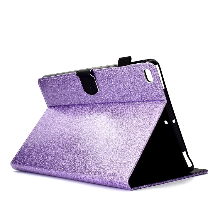 For iPad Air / Air 2 / iPad 9.7 Varnish Glitter Powder Horizontal Flip Leather Case with Holder & Card Slot(Purple) - More iPad Cases by buy2fix | Online Shopping UK | buy2fix