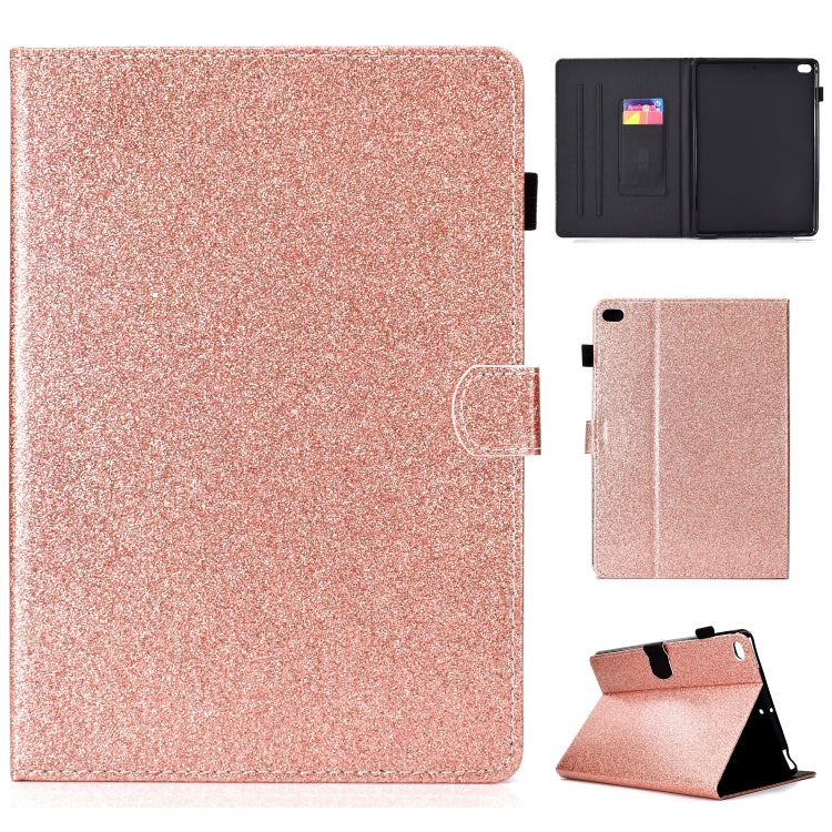 For iPad Air / Air 2 / iPad 9.7 Varnish Glitter Powder Horizontal Flip Leather Case with Holder & Card Slot(Rose Gold) - More iPad Cases by buy2fix | Online Shopping UK | buy2fix