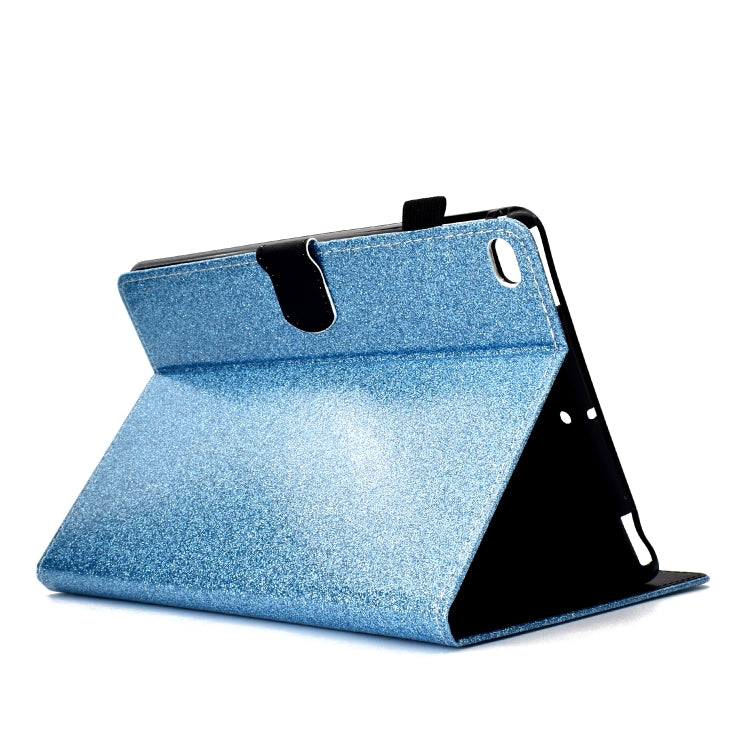 For iPad Air / Air 2 / iPad 9.7 Varnish Glitter Powder Horizontal Flip Leather Case with Holder & Card Slot(Blue) - More iPad Cases by buy2fix | Online Shopping UK | buy2fix