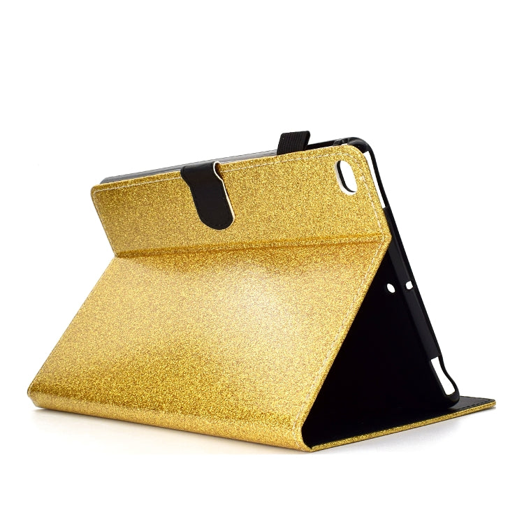 For iPad Air / Air 2 / iPad 9.7 Varnish Glitter Powder Horizontal Flip Leather Case with Holder & Card Slot(Gold) - More iPad Cases by buy2fix | Online Shopping UK | buy2fix