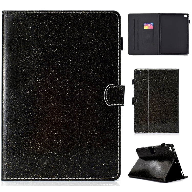 For iPad Air / Air 2 / iPad 9.7 Varnish Glitter Powder Horizontal Flip Leather Case with Holder & Card Slot(Black) - More iPad Cases by buy2fix | Online Shopping UK | buy2fix