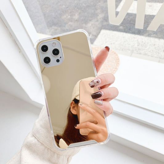 For iPhone 13 Pro Max TPU + Acrylic Four Drop Luxury Plating Mirror Phone Case Cover (Gold) - iPhone 13 Pro Max Cases by buy2fix | Online Shopping UK | buy2fix