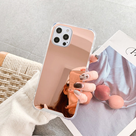 For iPhone 13 TPU + Acrylic Four Drop Luxury Plating Mirror Phone Case Cover(Rose Gold) - iPhone 13 Cases by buy2fix | Online Shopping UK | buy2fix