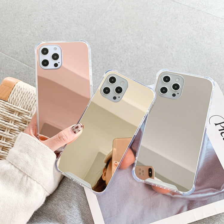 For iPhone 13 TPU + Acrylic Four Drop Luxury Plating Mirror Phone Case Cover(Gold) - iPhone 13 Cases by buy2fix | Online Shopping UK | buy2fix