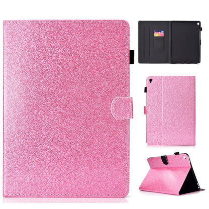 For iPad Pro 9.7 Varnish Glitter Powder Horizontal Flip Leather Case with Holder & Card Slot(Pink) - iPad Pro 9.7 inch Cases by buy2fix | Online Shopping UK | buy2fix