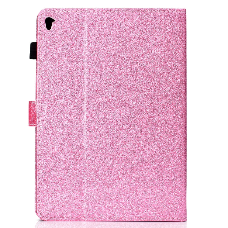 For iPad Pro 9.7 Varnish Glitter Powder Horizontal Flip Leather Case with Holder & Card Slot(Pink) - iPad Pro 9.7 inch Cases by buy2fix | Online Shopping UK | buy2fix