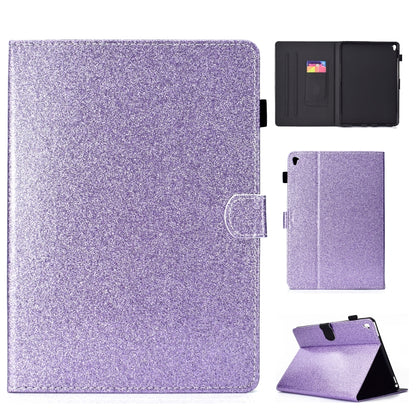 For iPad Pro 9.7 Varnish Glitter Powder Horizontal Flip Leather Case with Holder & Card Slot(Purple) - iPad Pro 9.7 inch Cases by buy2fix | Online Shopping UK | buy2fix