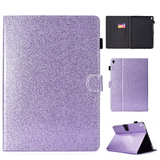 For iPad Pro 9.7 Varnish Glitter Powder Horizontal Flip Leather Case with Holder & Card Slot(Purple) - iPad Pro 9.7 inch Cases by buy2fix | Online Shopping UK | buy2fix