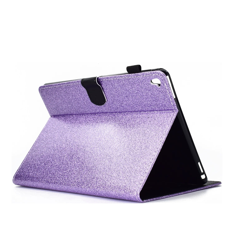 For iPad Pro 9.7 Varnish Glitter Powder Horizontal Flip Leather Case with Holder & Card Slot(Purple) - iPad Pro 9.7 inch Cases by buy2fix | Online Shopping UK | buy2fix