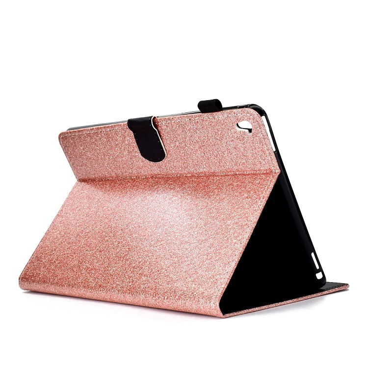 For iPad Pro 9.7 Varnish Glitter Powder Horizontal Flip Leather Case with Holder & Card Slot(Rose Gold) - iPad Pro 9.7 inch Cases by buy2fix | Online Shopping UK | buy2fix
