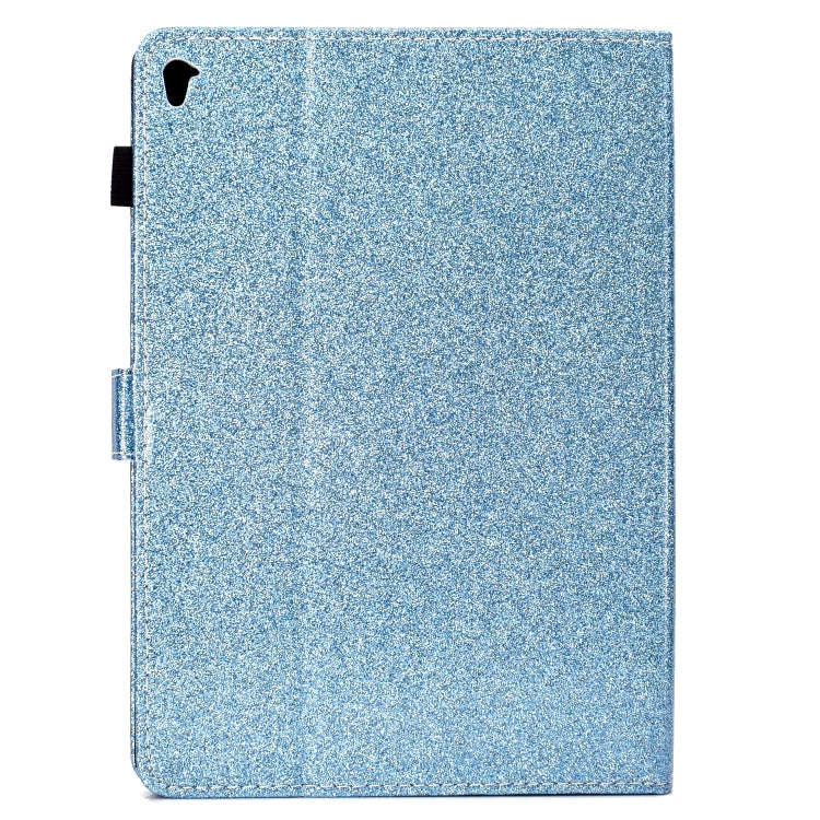 For iPad Pro 9.7 Varnish Glitter Powder Horizontal Flip Leather Case with Holder & Card Slot(Blue) - iPad Pro 9.7 inch Cases by buy2fix | Online Shopping UK | buy2fix