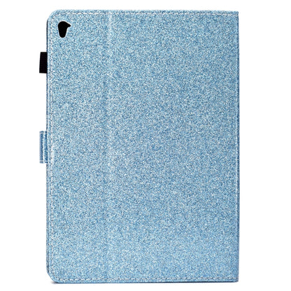 For iPad Pro 9.7 Varnish Glitter Powder Horizontal Flip Leather Case with Holder & Card Slot(Blue) - iPad Pro 9.7 inch Cases by buy2fix | Online Shopping UK | buy2fix