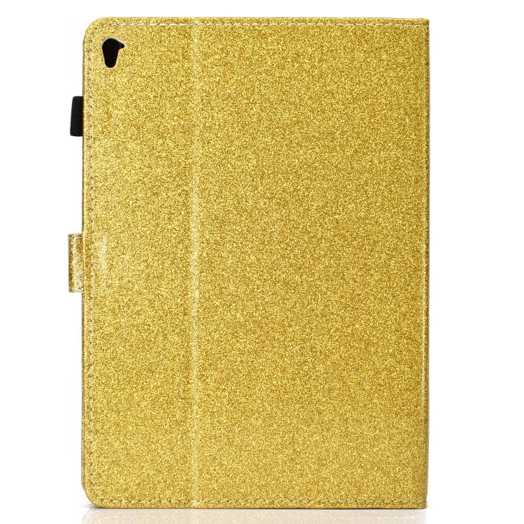 For iPad Pro 9.7 Varnish Glitter Powder Horizontal Flip Leather Case with Holder & Card Slot(Gold) - iPad Pro 9.7 inch Cases by buy2fix | Online Shopping UK | buy2fix