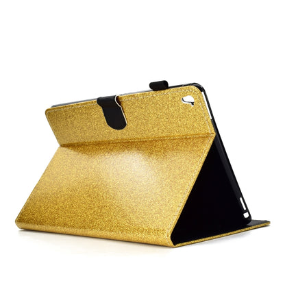 For iPad Pro 9.7 Varnish Glitter Powder Horizontal Flip Leather Case with Holder & Card Slot(Gold) - iPad Pro 9.7 inch Cases by buy2fix | Online Shopping UK | buy2fix