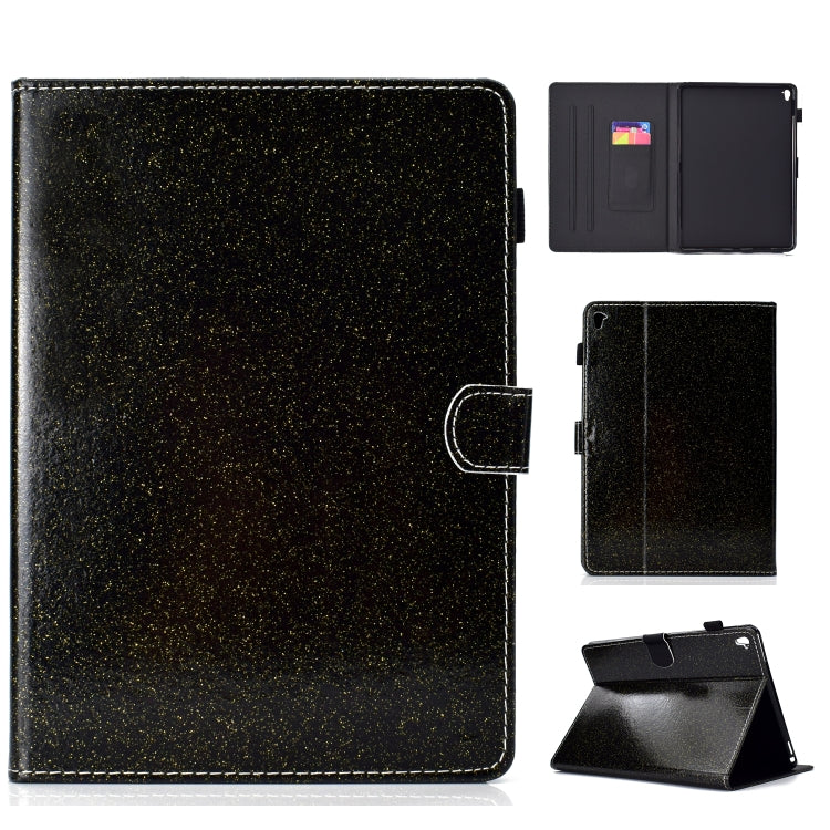 For iPad Pro 9.7 Varnish Glitter Powder Horizontal Flip Leather Case with Holder & Card Slot(Black) - iPad Pro 9.7 inch Cases by buy2fix | Online Shopping UK | buy2fix