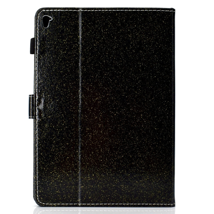 For iPad Pro 9.7 Varnish Glitter Powder Horizontal Flip Leather Case with Holder & Card Slot(Black) - iPad Pro 9.7 inch Cases by buy2fix | Online Shopping UK | buy2fix