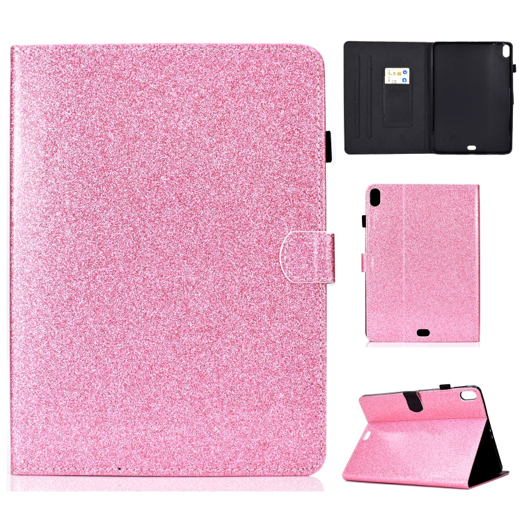 For iPad Pro 11 (2018) Varnish Glitter Powder Horizontal Flip Leather Case with Holder & Card Slot(Pink) - iPad Pro 11 (2018) Cases by buy2fix | Online Shopping UK | buy2fix