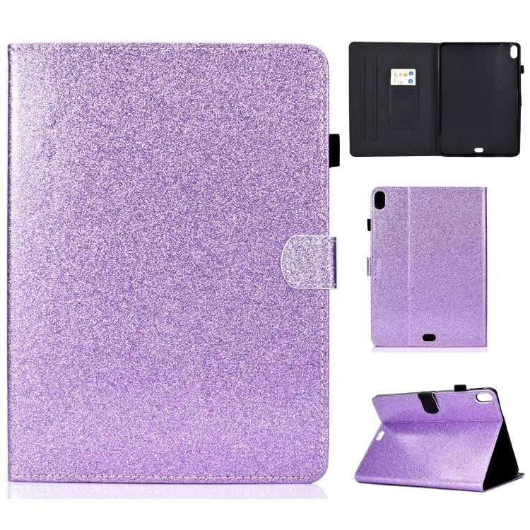 For iPad Pro 11 (2018) Varnish Glitter Powder Horizontal Flip Leather Case with Holder & Card Slot(Purple) - iPad Pro 11 (2018) Cases by buy2fix | Online Shopping UK | buy2fix