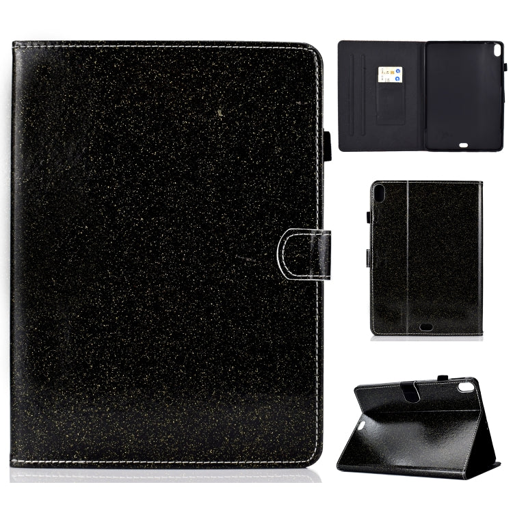 For iPad Pro 11 (2018) Varnish Glitter Powder Horizontal Flip Leather Case with Holder & Card Slot(Black) - iPad Pro 11 (2018) Cases by buy2fix | Online Shopping UK | buy2fix