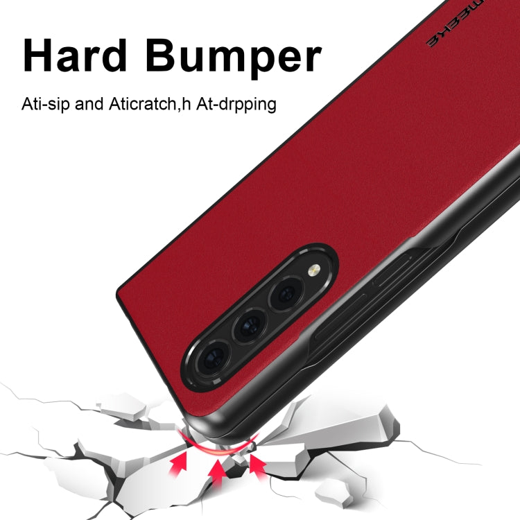 For Samsung Galaxy Z Fold3 5G LC.IMEEKE Shock-resistant Plain Leather All-inclusive Protective Case(Red) - Galaxy Phone Cases by LC.IMEEKE | Online Shopping UK | buy2fix