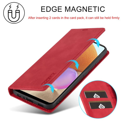 For Samsung Galaxy A32 5G LC.IMEEKE Strong Magnetism Ultra-thin Horizontal Flip Matte TPU + PU Leather Case with Holder & Card Slots & Wallet(Red) - Galaxy Phone Cases by LC.IMEEKE | Online Shopping UK | buy2fix