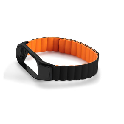 For Xiaomi Mi Band 4 / 3 Silicone Magnetic Watch Band(Black Orange) - Watch Bands by buy2fix | Online Shopping UK | buy2fix