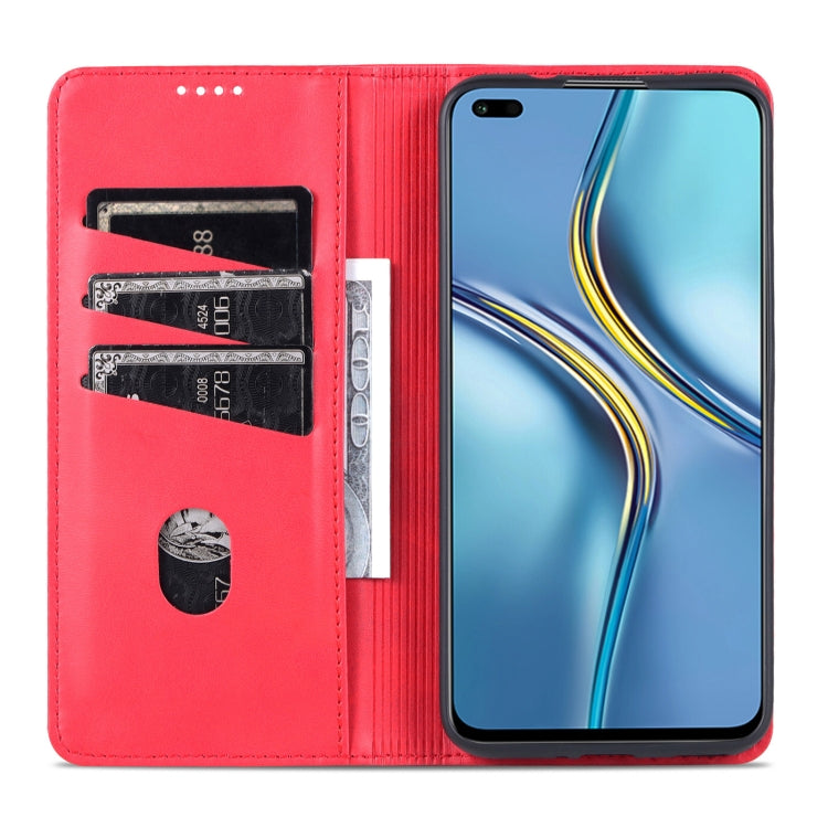 For Honor X20 AZNS Magnetic Calf Texture Horizontal Flip Leather Case with Card Slots & Holder & Wallet(Red) - Honor Cases by AZNS | Online Shopping UK | buy2fix