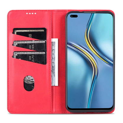 For Honor X20 AZNS Magnetic Calf Texture Horizontal Flip Leather Case with Card Slots & Holder & Wallet(Red) - Honor Cases by AZNS | Online Shopping UK | buy2fix
