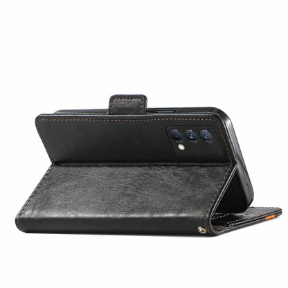 For OPPO Realme GT Master CaseNeo Business Splicing Dual Magnetic Buckle Horizontal Flip PU Leather Case with Holder & Card Slots & Wallet(Black) - Realme Cases by buy2fix | Online Shopping UK | buy2fix