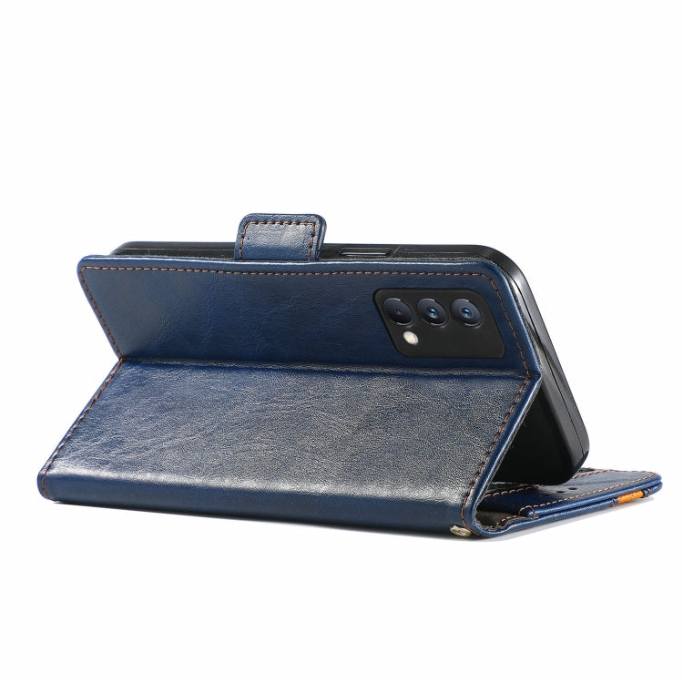 For OPPO Realme GT Master CaseNeo Business Splicing Dual Magnetic Buckle Horizontal Flip PU Leather Case with Holder & Card Slots & Wallet(Blue) - Realme Cases by buy2fix | Online Shopping UK | buy2fix